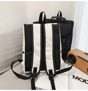 Detail view of the breathable mesh back padding and adjustable straps on backpacks