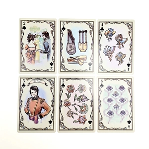 Detail of Sea Soul Journey Oracle cards with vintage illustrations and The Devil card