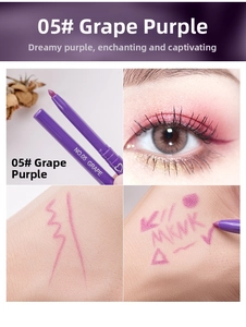 Campioni dettagliati e trucco occhi con la matita eyeliner gel viola uva 05 impermeabile