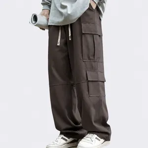 Pantaloni Cargo Uomo Tasche Multiple Vestibilità Ampia Gamba Dritta Outdoor Casual Funzionale Vita Con Coulisse Poliestere