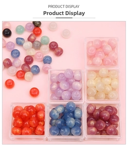 Macro shot of colorful resin star beads with shimmer for DIY jewelry making and crafts