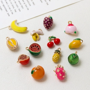 Fruit Charms Enamel Copper Mini Pendants DIY Jewelry Making Accessories For Earrings Bracelet Necklace Colorful Handmade Materials