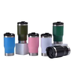 14oz stainless steel insulated cups with Bluetooth speakers and lids in six matte colors