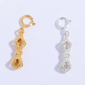Jewelry Clasp 925 Sterling Silver Vajra Pestle Connector For Bracelet Necklace Making DIY Buddhist Spiritual Accessory