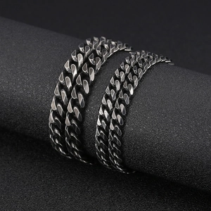 Men Cuban Link Chain Necklace Stainless Steel Retro Fashion Hip Hop Punk Style Jewelry Gift For Boys