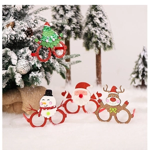 Creative Christmas party eyewear set featuring Santa, snowman, and reindeer designs