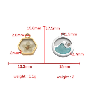 DIY stainless steel geometric charms featuring bird, flower, and mountain patterns