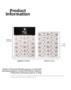 Detailed comparison of 3D embossed and thin Christmas nail stickers with red berry designs