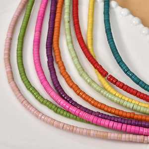 Vibrant 2x4mm multi-color heishi spacer beads for DIY necklace and bracelet crafting