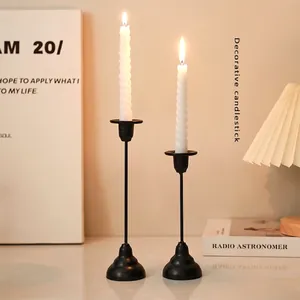 European Style Metal Candlestick Holder Iron Minimalist Tabletop Ornament For Wedding Romantic Dinner Home Decoration