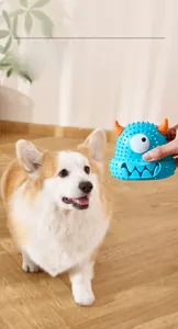 Détail du jouet monstre bleu pour chien avec picots de massage pour soins dentaires