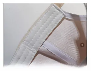 Detail view of cotton baseball cap inner with wide sweatband and precision stitching