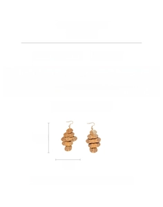 Size guide for gold irregular leaf tassel earrings with detailed measurements and weights