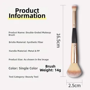 Détails du pinceau de maquillage double embout avec poils en fibres et dimensions