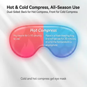 Dual-use cooling and heating PVC gel bead eye mask for sleep and therapeutic relief