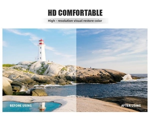 Detailed comparison of HD polarized lens showing enhanced color and clear high resolution