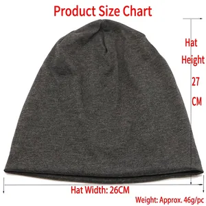 Dark gray knitted beanie cap for men and women, dimensions 27cm by 26cm, lightweight style