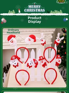 Christmas headbands with Santa, Snowman, Reindeer, and Bear motifs for holiday party decor