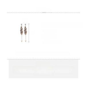 Detailed size chart for crystal butterfly tassel earrings with freshwater pearls
