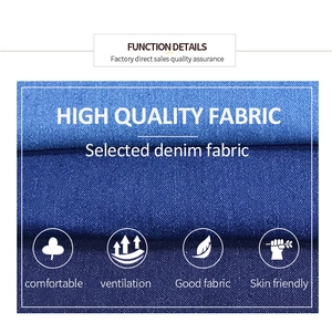 Dettaglio della trama del tessuto denim blu di alta qualità, confortevole e traspirante