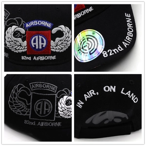 Tactical 82nd Airborne baseball cap with 3D embroidery and adjustable strap back