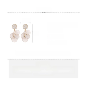 Detailed size and material specs for round cat eye shell earrings with silver needles