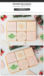 Detail der Weihnachtsfondantformen mit Merry Christmas Prägung auf Gebäckstücken