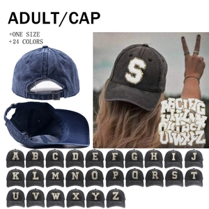 Cappello da Baseball in Cotone Lavato con Toppe dell'Alfabeto con Paillettes Retro Regolabile Parasole Uomo Donna Outdoor