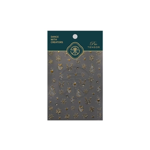 3D Christmas nail stickers with gold and silver snowflakes and reindeer patterns TL-107