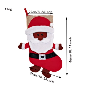 Calza di Natale con babbo natale e piedi, dimensioni: 46 cm di altezza e 26 cm di larghezza