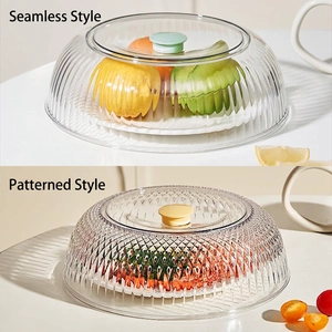 Transparente Speiseglocken mit Streifen- und Rautenmuster zum Schutz vor Insekten