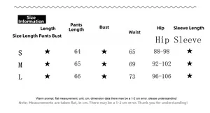 Detailed size chart for the ruched mermaid skirt showing waist and hip measurements