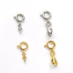 Cierres de anillo de resorte en oro de 14K y plata para fabricación de joyas y collares