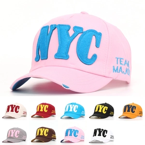 Cappellino da Baseball in Cotone Vintage Invecchiato NYC Ricamo Lettere 3D Team Major Streetwear Casual Cappello da Sole Sportivo Regolabile Unisex