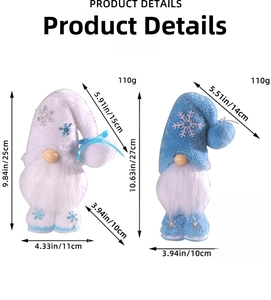 Standing Christmas gnome size dimensions and weight specifications for decoration