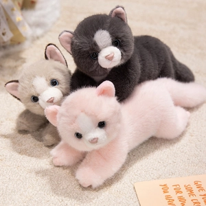 Realistic Simulation Persian Cat Plush Toy Weighted Stuffed Kitten Animal Soft Faux Fur Home Decor Kids Gift Sleep Companion