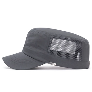 Herren Outdoor Schnelltrocknend Mesh Atmungsaktiv Flache Oberseite Hut Sonnenschutz Cadet Cap Sommer Leicht Militär-Stil Verstellbar Baseball Hut