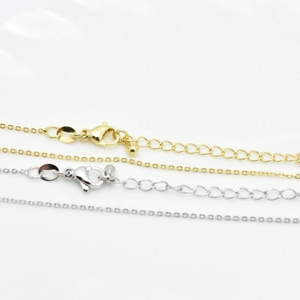 18k gold and silver plated O-link chain necklace with lobster clasp and extender