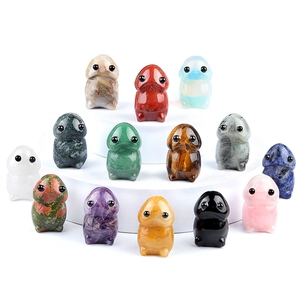 Natural Amethyst and Agate phallic monster mini statues for creative DIY landscaping decor