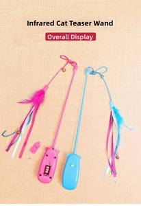 Detailed view of the infrared cat wand battery compartment with three button cell batteries