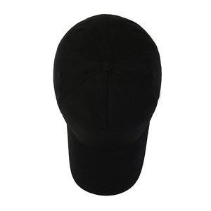 Minimalist black cotton twill baseball cap for men with a solid color curved brim design