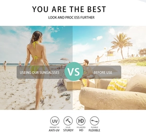 Polarized HD lens comparison showing UV protection and visual clarity of flower sunglasses