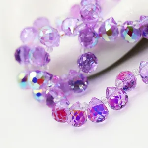 Faceted 8mm purple strawberry crystal beads for DIY jewelry and handmade accessories
