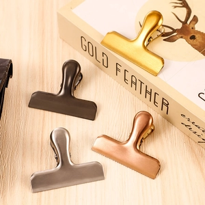 Set of 4 stainless steel food clips in gold, silver, dark grey and rose gold finishes