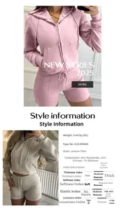 Detailed view of women sportswear set showing fabric composition and material specifications