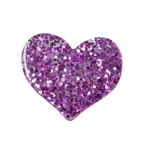 Purple glitter heart resin accessory for DIY phone cases and hair clip decorations