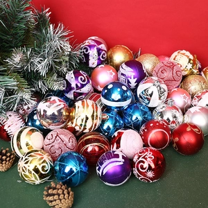 24-pack of 6cm colorful painted Christmas ornaments with glitter and star patterns