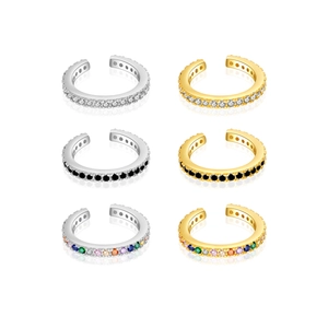 Bagues d'oreilles minimalistes en argent S925 avec zircons colorés dans une mise en page