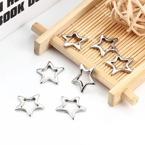 Star Shaped Pendants Stainless Steel Hollow Five Pointed Stars For DIY Necklace Bracelet Earring Jewelry Making Accessories