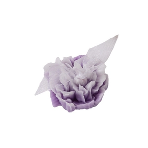 Purple carnation scented candle gift with white ribbon bow for wedding and home decor